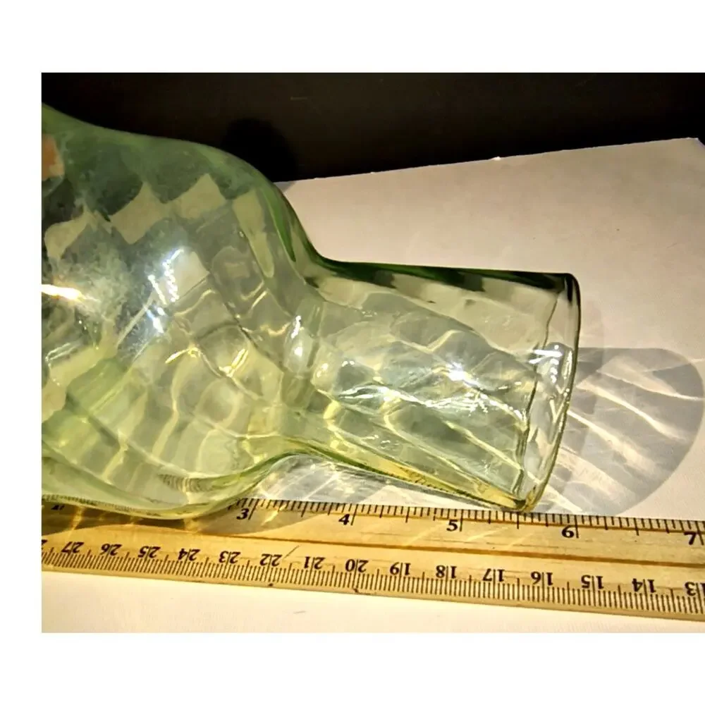 1565. Green Glass UV Reactive Vase